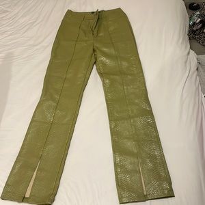 Pretty little thing olive leather pants